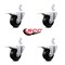 Service Caster 3 Inch Soft Rubber Wheel Swivel 3/4 Inch Square Stem Caster Set Total Lock Brake SCC-SQTTL20S314-SRS-34-4 - alternate 2
